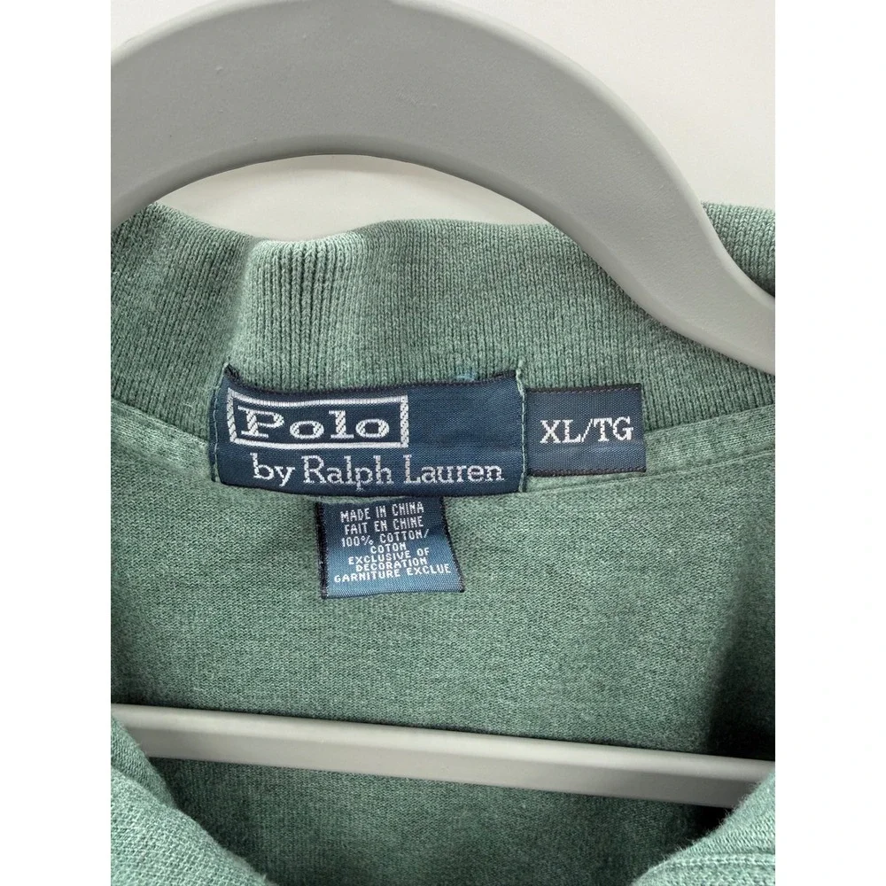 Polo‎ Ralph Lauren Mens XL Green Heather Short Sleeve Pique Polo Shirt Red Pony